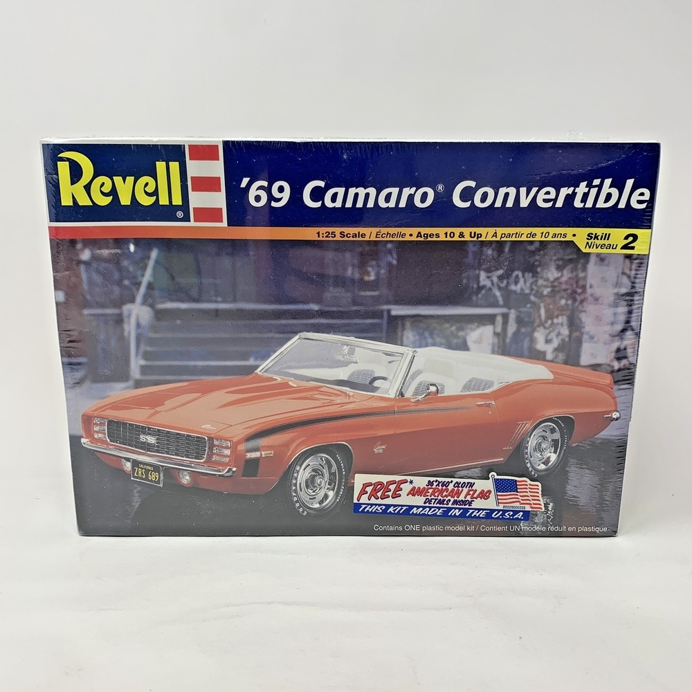 Vtg Revell 69 Camaro Convertible 1/25 Plastic Car Model Kit 85-7676 - Sealed
